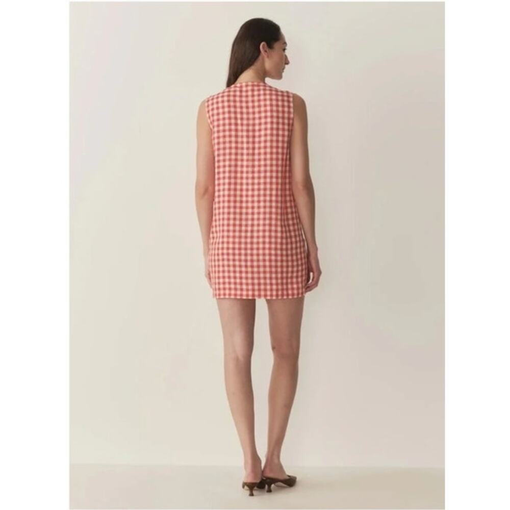 DOEN Sz 10 42 Coralie Dress Red Scarlet Marilyn Gingham Shift Cotton NWT - Picture 12 of 12